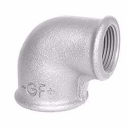 Georg Fischer vinkel 90° galvaniseret reduceret 1.1/4-1/2'' muffe-muffe