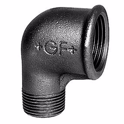 Georg Fischer vinkel 90° sort reduceret 1-3/4'' muffe-nippel