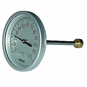 Rüeger TCH termometer 65x50 mm. Rustfrit stål. 0-120°C