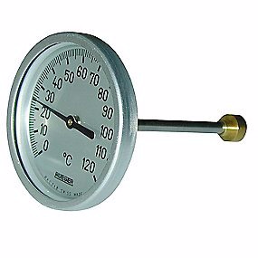 Rüeger TCH termometer 80x50 mm. Rustfrit stål, frontring i aluminium. -30/+70°C