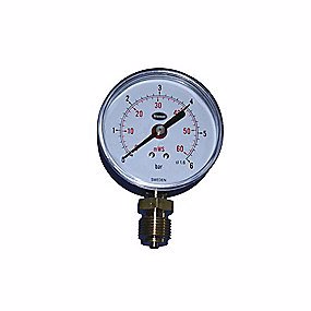 Rexotherm manometer 80 mm 6 Bar 1/2 M/bar/meter Skala