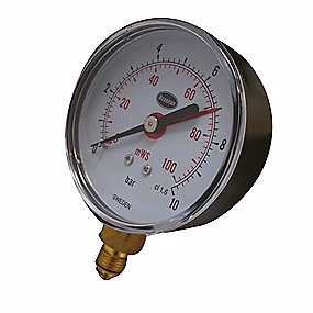 Rexotherm manometer 80 mm 10 Bar 1/4 M/bar/meter Skala