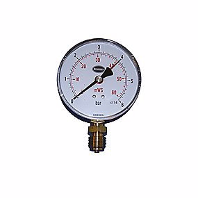 Rexotherm manometer 100 mm 6 Bar 1/2 M/bar/meter Skala