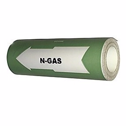 Rørmærkning 160mm x 10m lys grøn ''N-gas''