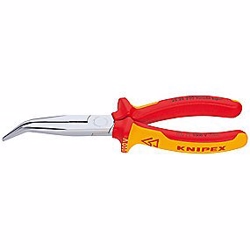 Knipex fladrundtang 200mm buet Med skær, fork., isoleret to-komponent greb