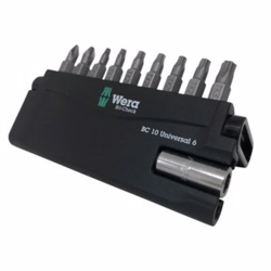 Wera bitsæt 10 dele TX10,TX15,3xTX20,TX25,TX30,PH2,PZ2 & 1 hold.8151/55/67-9/899