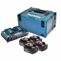 Makita BL1850B Batteripakke 4x5 ah & C18RD Dobbeltlader & MAKPAC