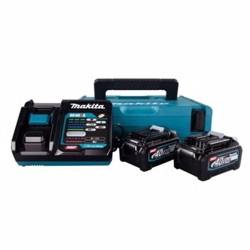 Makita batteripakke 40V 191J97-1, 2x4,0 Ah batterier, hurtiglader i Makpac kuffert.