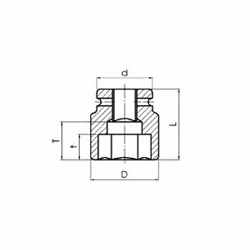 Momento 1/2'' x 22 mm kort krafttop