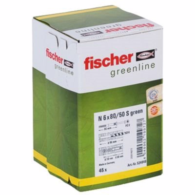Fischer hammerfix sømdybel N 6x80 S, Green, mindst 50% bæredygtigt mat. - pk a 45stk