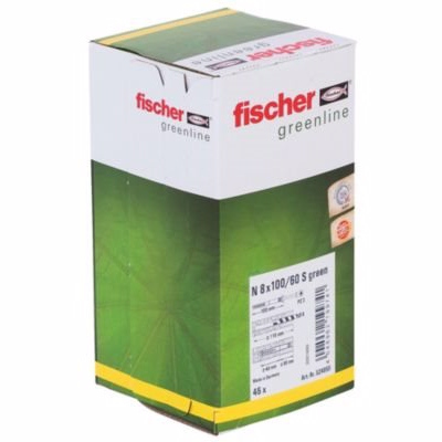 Fischer hammerfix sømdybel N 8x100 S, Green, mindst 50% bæredygtigt mat. - pk a 45stk