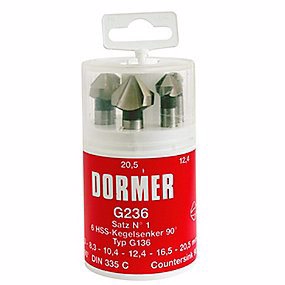 Dormer G2361 - 6,3-20,5 mm Forsænkersæt 90\' 6 stk.