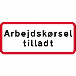 Undertavle - Arbejdskørsel tilladt UC20,8 25x50cm T3 refleks, DS/EN12899-1